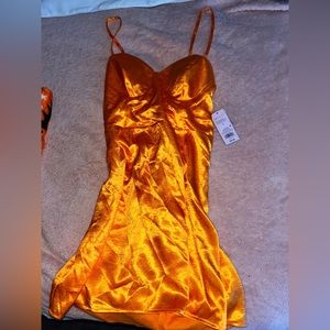 NWT Target orange satin dress with adjustable straps and ties size large